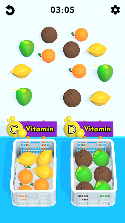 #7. VitaMatch 3D - Match & Sort (Android) By: Hyper Watcher