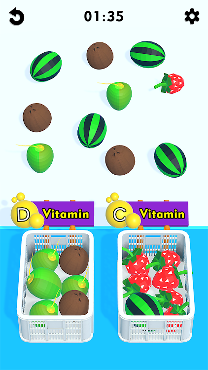 #8. VitaMatch 3D - Match & Sort (Android) By: Hyper Watcher