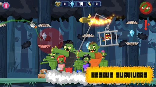 Brawl Birds: Crazy Zombie Run Screenshot Image