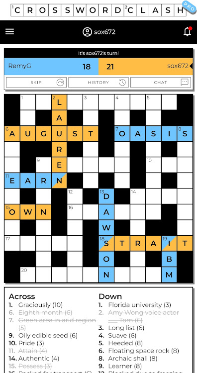 #1. Crossword Clash Pro (Android) By: George Stewart