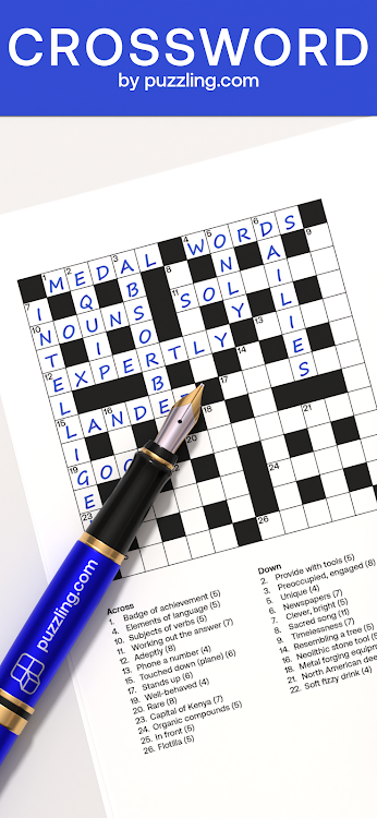 #1. Crossword by puzzling.com (Android) By: puzzling.com