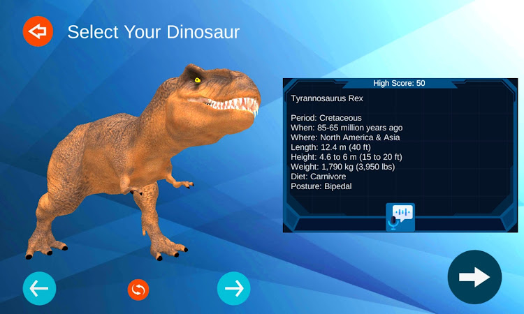 #1. Dinosaur Sim (Android) By: 3583 Bytes