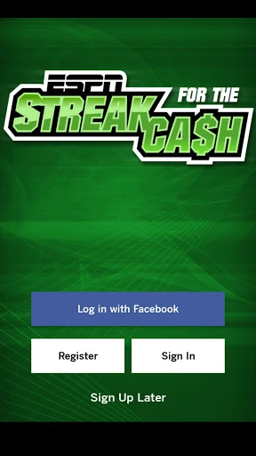 ESPN Streak For The Cash Screenshot Image