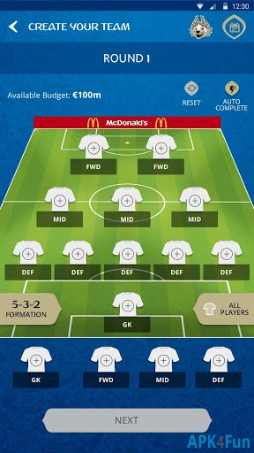 FIFA World Cup Fantasy Screenshot Image