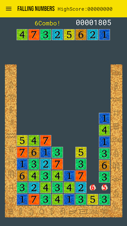 #1. Falling Numbers: Number Puzzle (Android) By: moongears