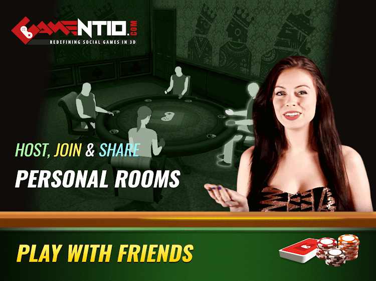 #3. Gamentio 3D: Poker Teenpatti R (Android) By: Logic Simplified