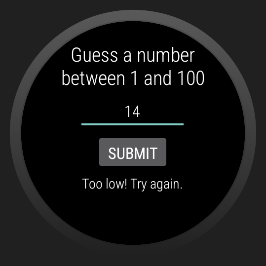 #9. Guess the Number Wear OS Game (Android) By: GPhoenix Apps