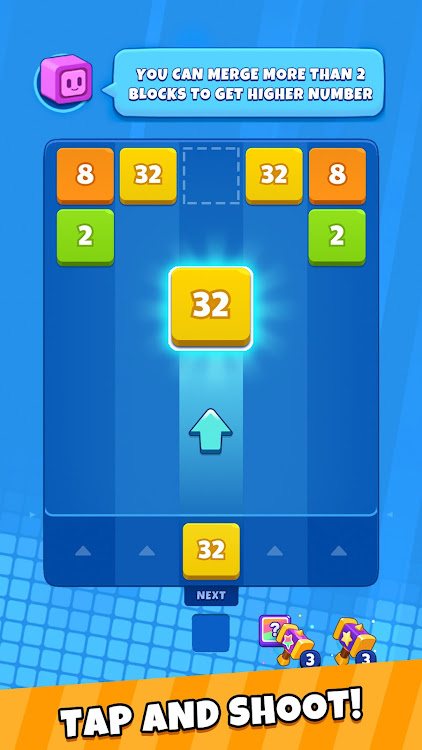 #1. Happy Puzzle™ Shoot Block 2048 (Android) By: Games Vessel