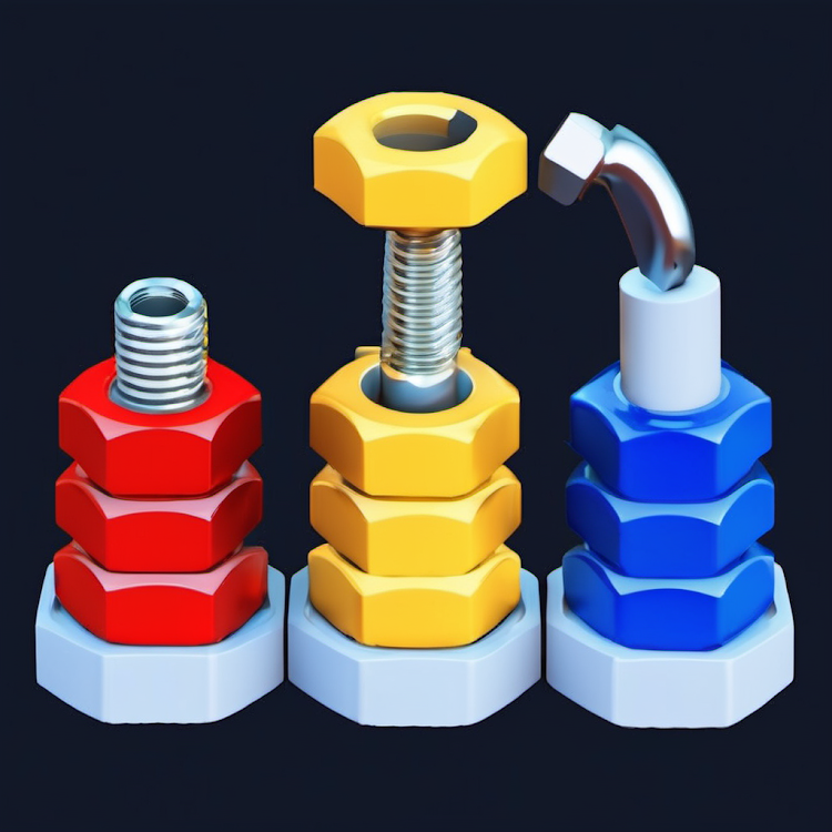 #1. Hexa Sort Nuts and Bolts Games (Android) By: AppEdge