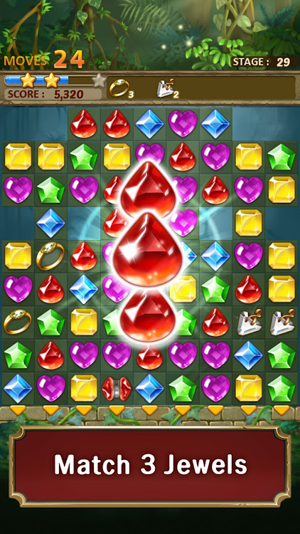 #1. Jewels Jungle : Match 3 Puzzle (Android) By: SUPERBOX Inc