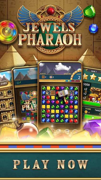 #1. Jewels Pharaoh : Match 3 (Android) By: SUPERBOX Inc