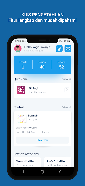 #1. Kuis Pengetahuan. Trivia Game (Android) By: Edulab Bio