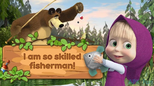 Masha and the Bear: Kids Fishing Screenshot Image