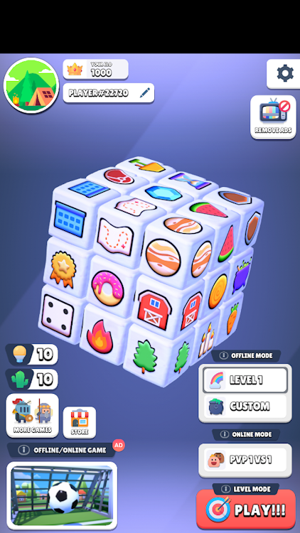 #1. Match Double Cube 3D Online (Android) By: OUTPLAY GAME STUDIO