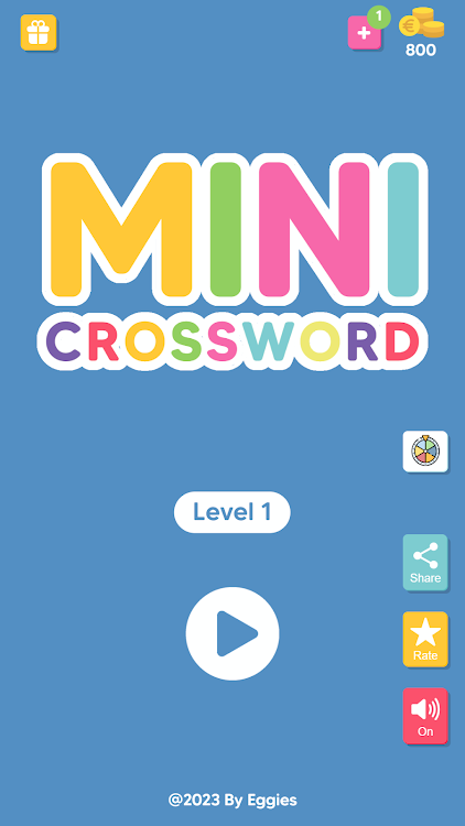 #1. Mini Crossword - Word Fun! (Android) By: Eggies