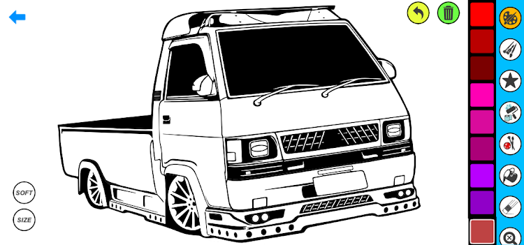 #1. Pickup Car Coloring book (Android) By: Coloring book Games