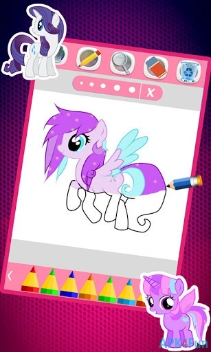 Pony Coloring Book Pages Screenshot Image