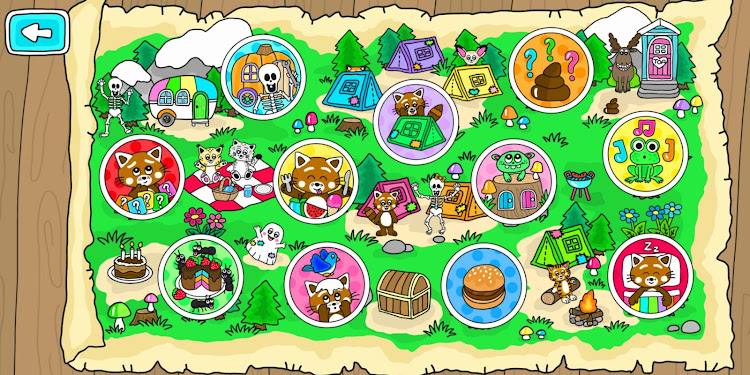 #1. Pukkins Camping - Barnspel (Android) By: Fun, educational and interactive games for kids