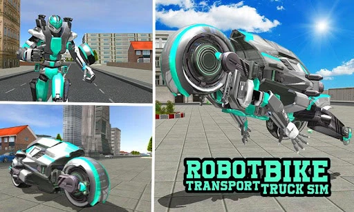 Robot Bike Transport Truck Sim Screenshot Image