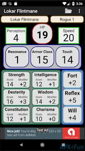 Second Edition Character Sheet Screenshot Image