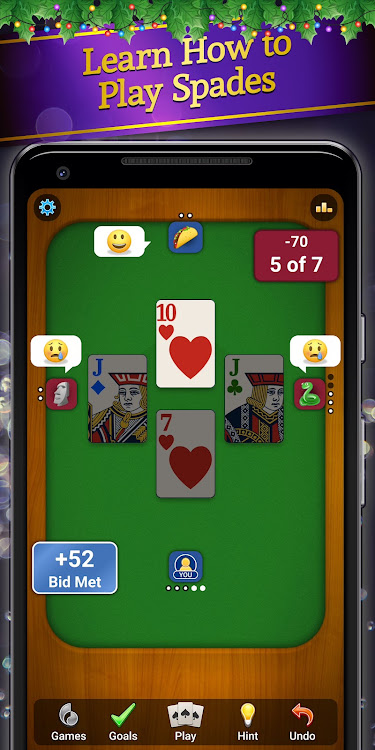 #1. Spades: Classic Card Games (Android) By: MobilityWare