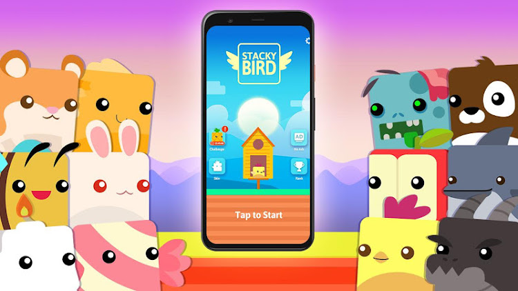 #6. Stacky Bird: Fun Egg Dash Game (Android) By: Kooapps Games | Fun Arcade and Casual Action Games