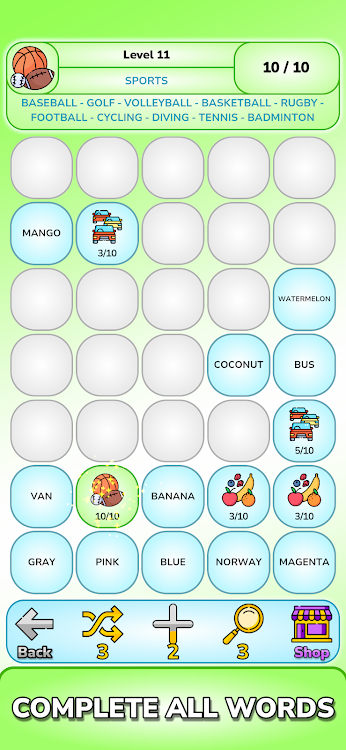 #1. Tangle Words: Word Search Game (Android) By: ALICE GAMES