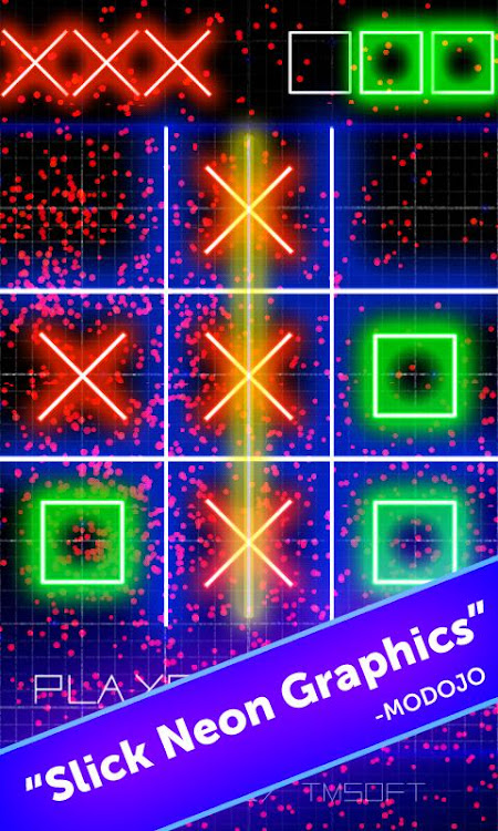 #1. Tic Tac Toe Glow by TMSOFT (Android) By: TMSOFT