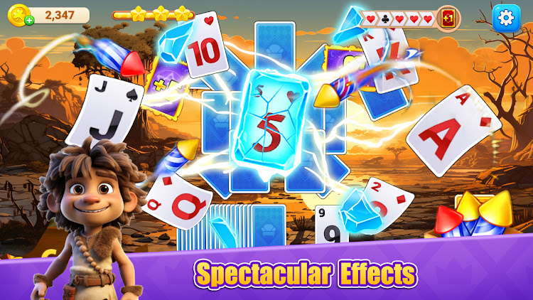 #1. TriPeaks Solitaire Primitive (Android) By: Xu Solitaire Games