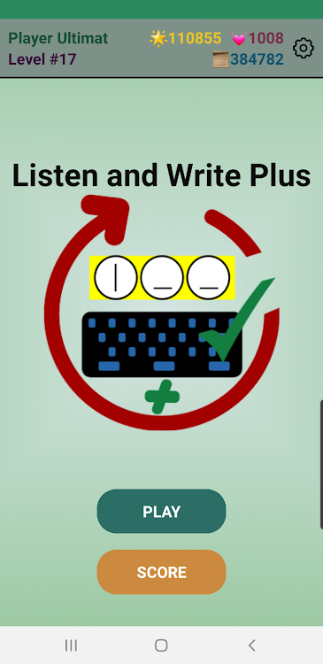 #1. Word Game: Listen & Write Plus (Android) By: Ernesto Herrera Arias