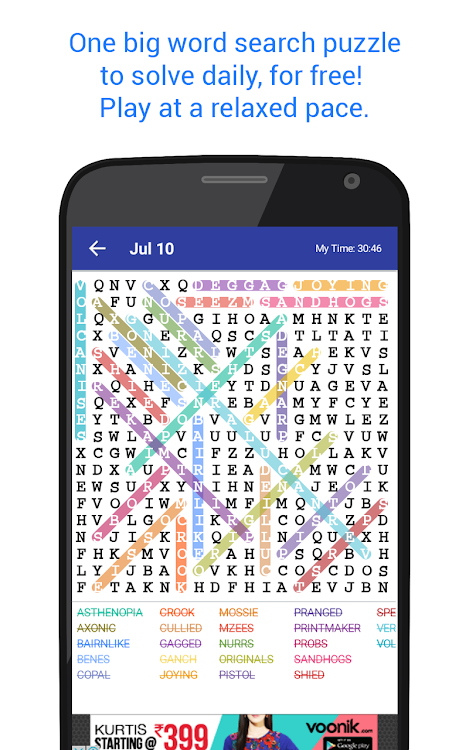 #1. Word Search Advanced Puzzle (Android) By: Word Game Specialists - RJS Tech Solutions LLP