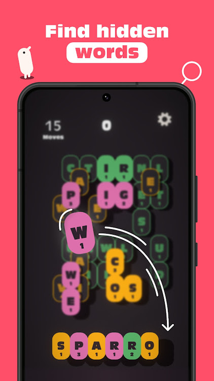 #1. Word Search Puzzles: Sparrows (Android) By: Fluffy Dog Studio