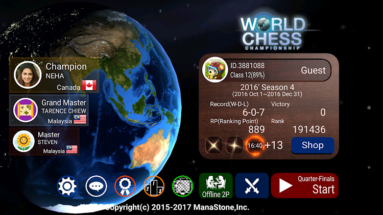 #1. World Chess Championship (Android) By: MANASTONE