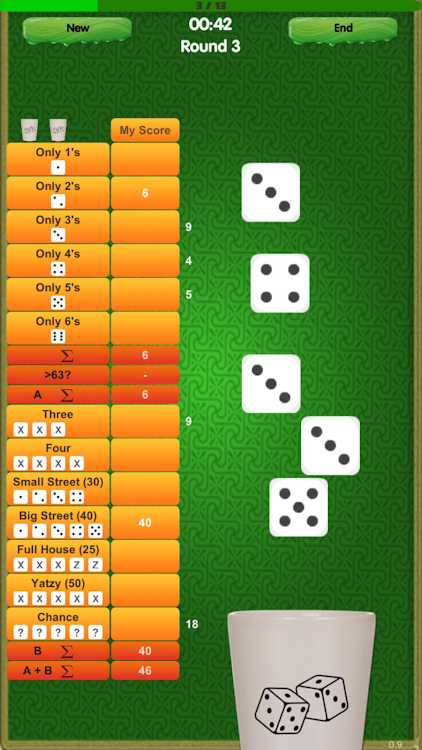 #3. Yatzy (Android) By: SoftwareByMatt