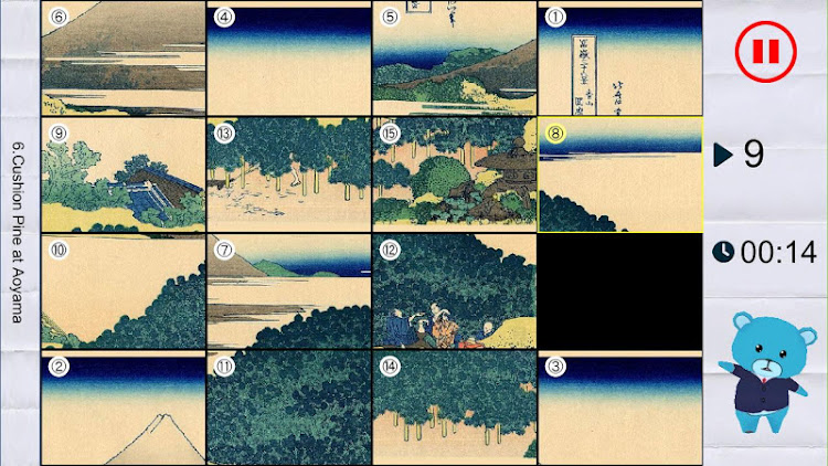 #3. Bear's Ukiyo-e 15puzzle - 36Vi (Android) By: Yagasuri Games