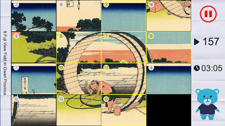 #4. Bear's Ukiyo-e 15puzzle - 36Vi (Android) By: Yagasuri Games