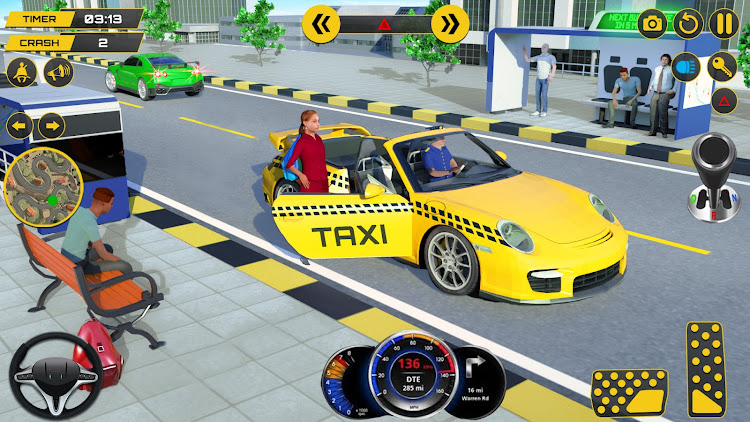 #5. Taxi Games: City Car Driving (Android) By: Gamesoft Studios