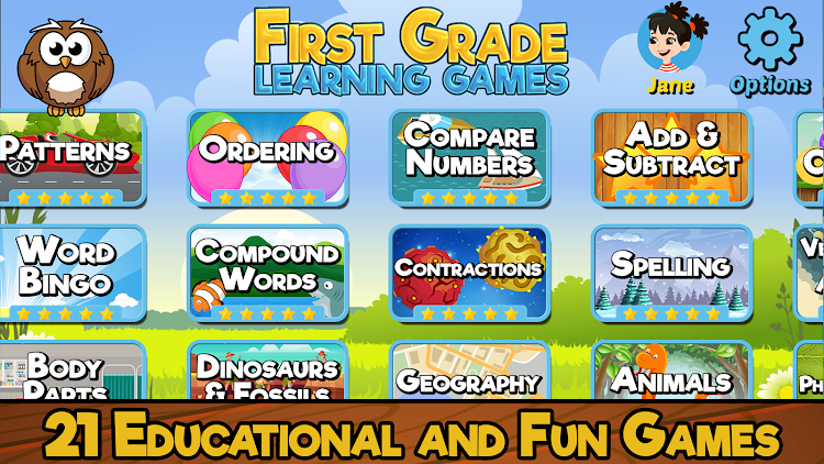 #6. First Grade Learning Games (Android) By: RosiMosi LLC