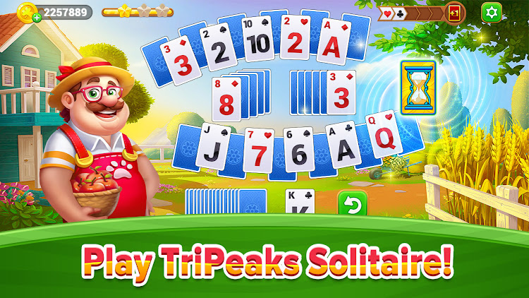 #8. TriPeaks Solitaire Old Farm (Android) By: mahjong connect