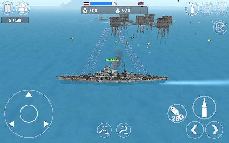 #7. Warship War - The Atlantic War (Android) By: My School Life