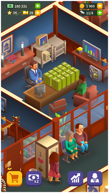 #5. Idle Bank Tycoon - Game Empire (Android) By: Chixl Apps