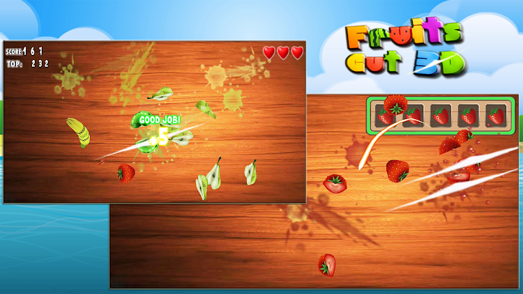 #4. Fruit Cut 3D - Fruit Slice (Android) By: GAO STUDIO