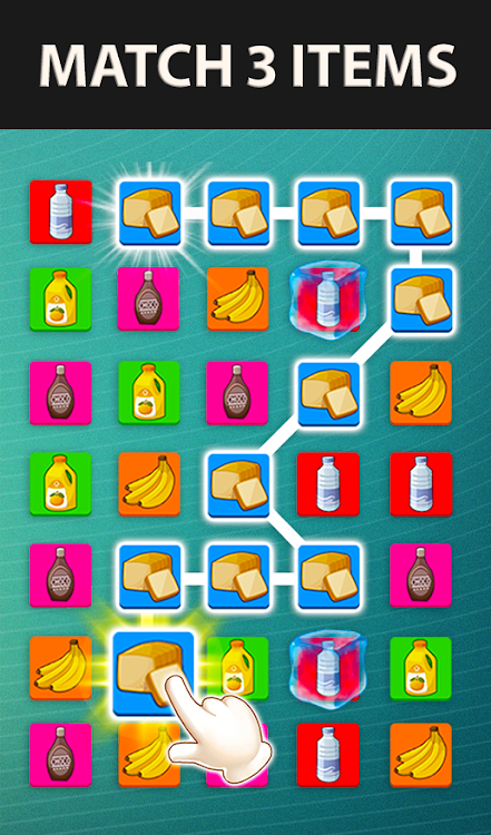 #6. Grocery Items Match 3 Game (Android) By: Hub Apps & Games Studio