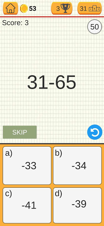 #4. Matherio - One Minute Math (Android) By: Clewmada