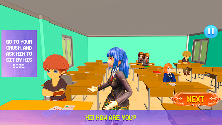 #3. High School Love Anime Games (Android) By: Game Place