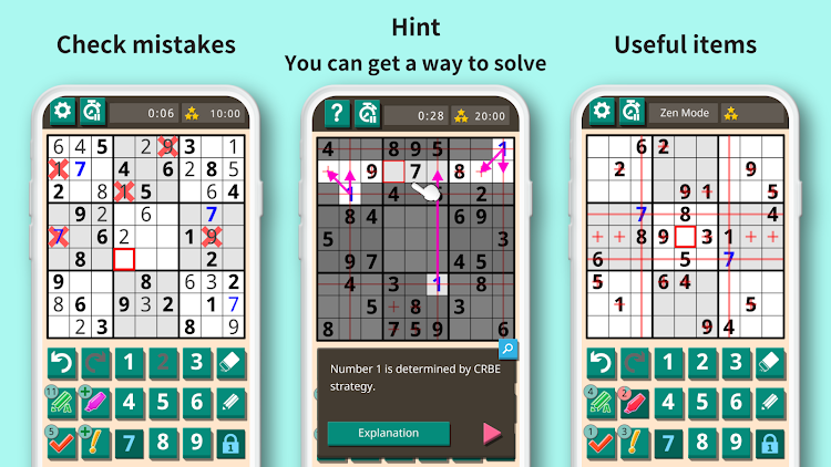 #2. Sudoku classic - Sudoku puzzle (Android) By: ambertabby