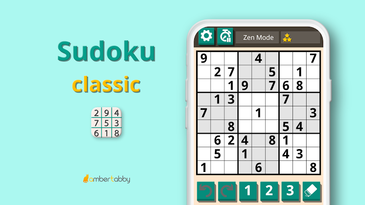 #4. Sudoku classic - Sudoku puzzle (Android) By: ambertabby