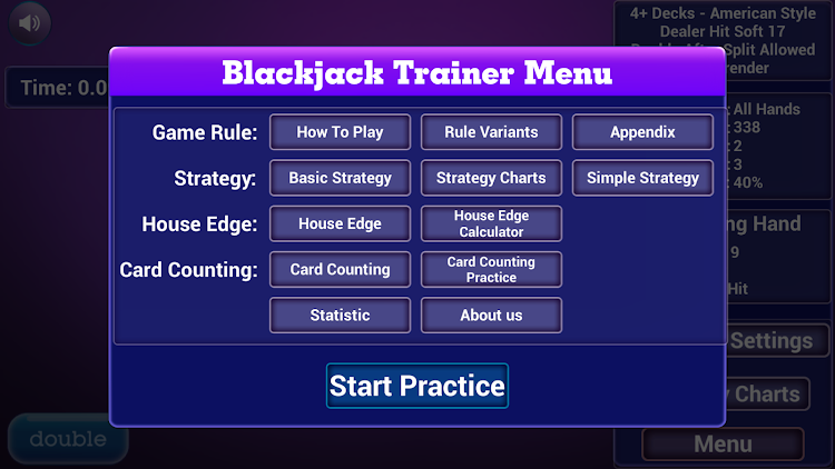 #5. Blackjack Trainer: All in one (Android) By: Blue Wind Studio