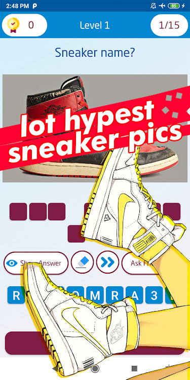 #4. sneaker quiz (Android) By: khicomro