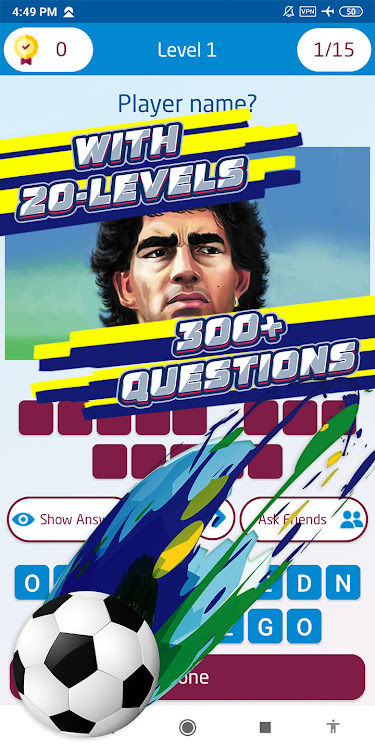 #3. soccer player quiz (Android) By: khicomro